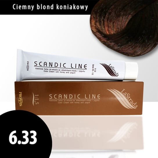 

6.33 темно-коньячный блондин Scandic Line крем-краска для волос LaStrada 100мл