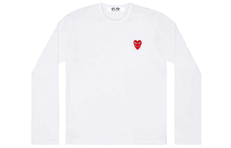 Футболка COMME des GARCONS PLAY L/S Basic T-Shirt Red Family Heart 'White' AZ-T292-051-2, белый — фото 2