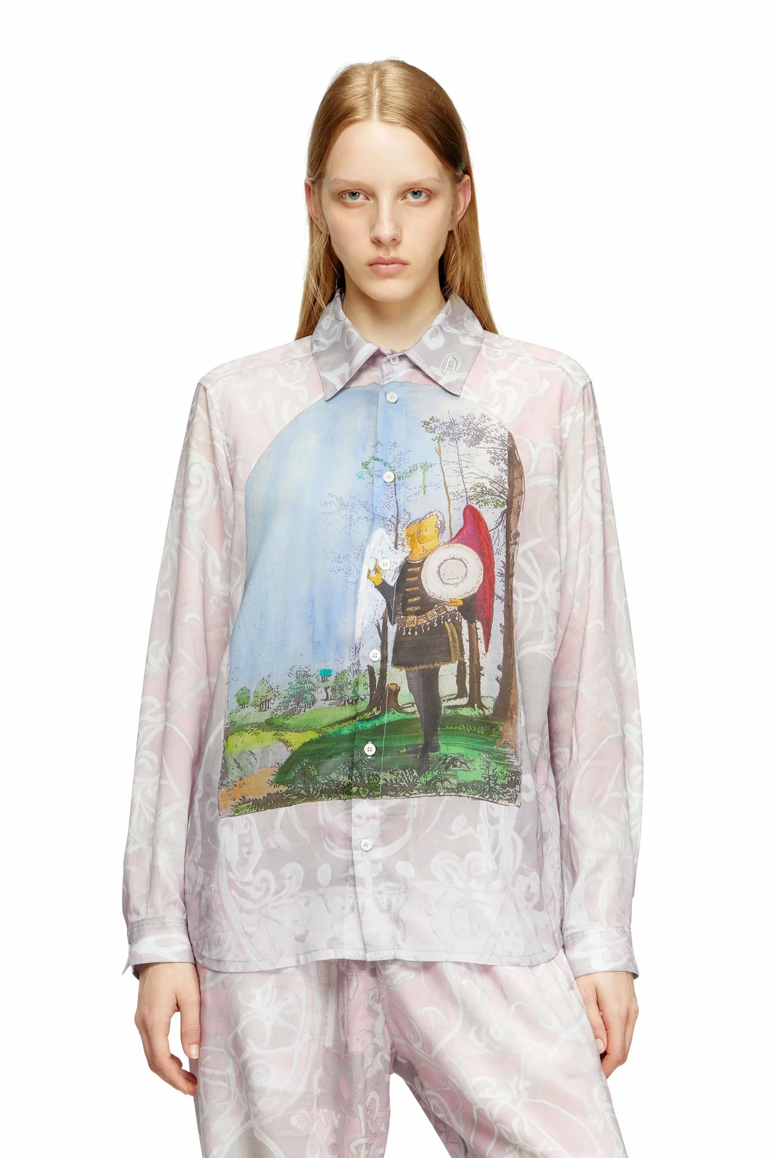Мужская рубашка с длинным рукавом S-SIMPLY-A-AJFW Diesel, pink — фото 4