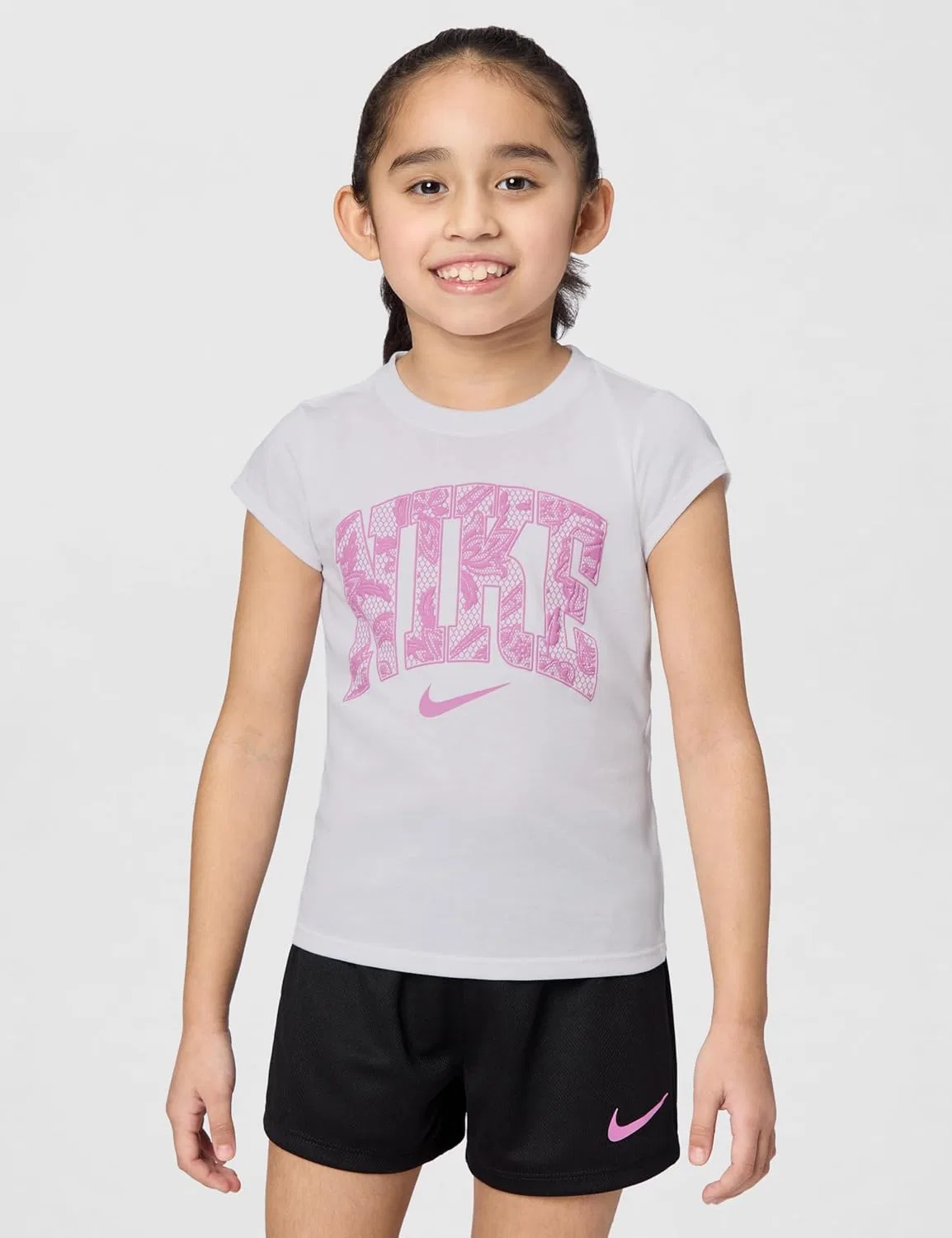 Детский спортивный комплект футболка и шорты Nike, 2 предмета, White/Black — фото 2