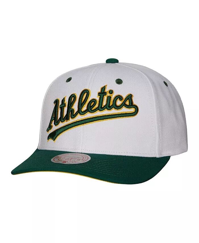 

Мужская белая бейсболка Oakland Athletics Cooperstown Collection Pro Crown Snapback Mitchell & Ness