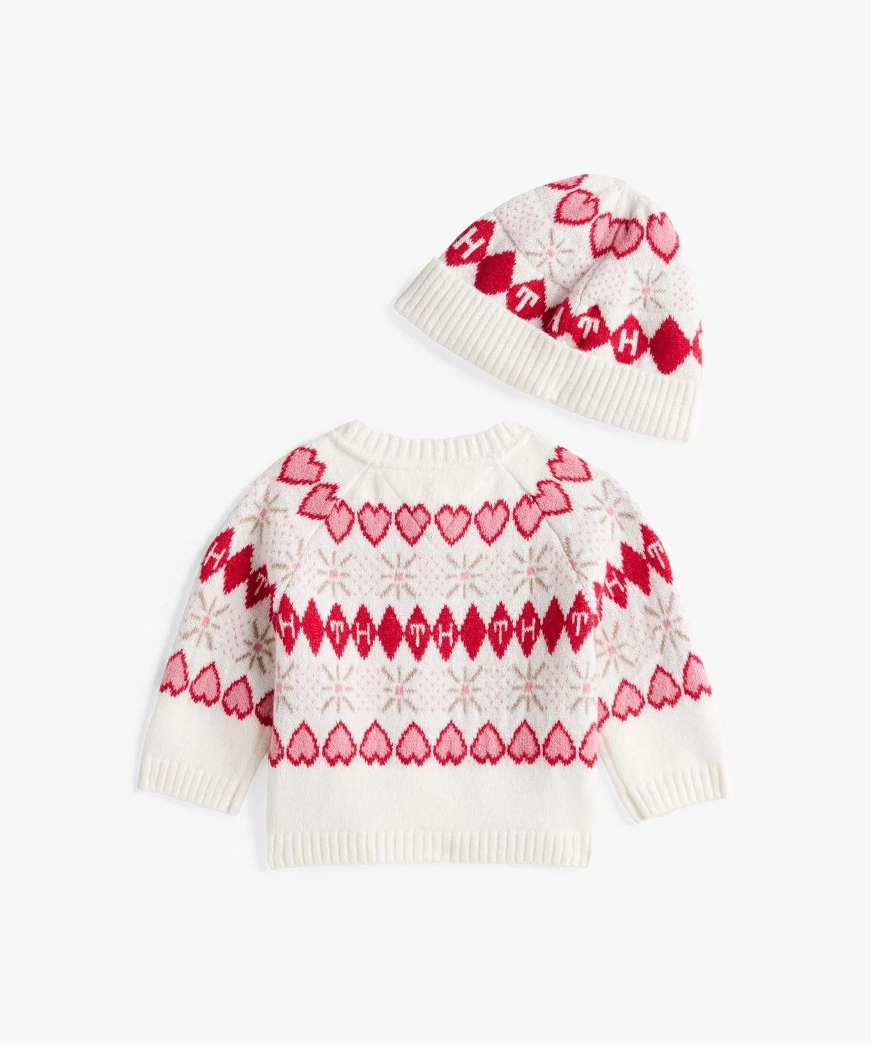 Подарочный набор Tommy Hilfiger для новорожденных, вязаный, с шапкой и кардиганом, белый — фото 2