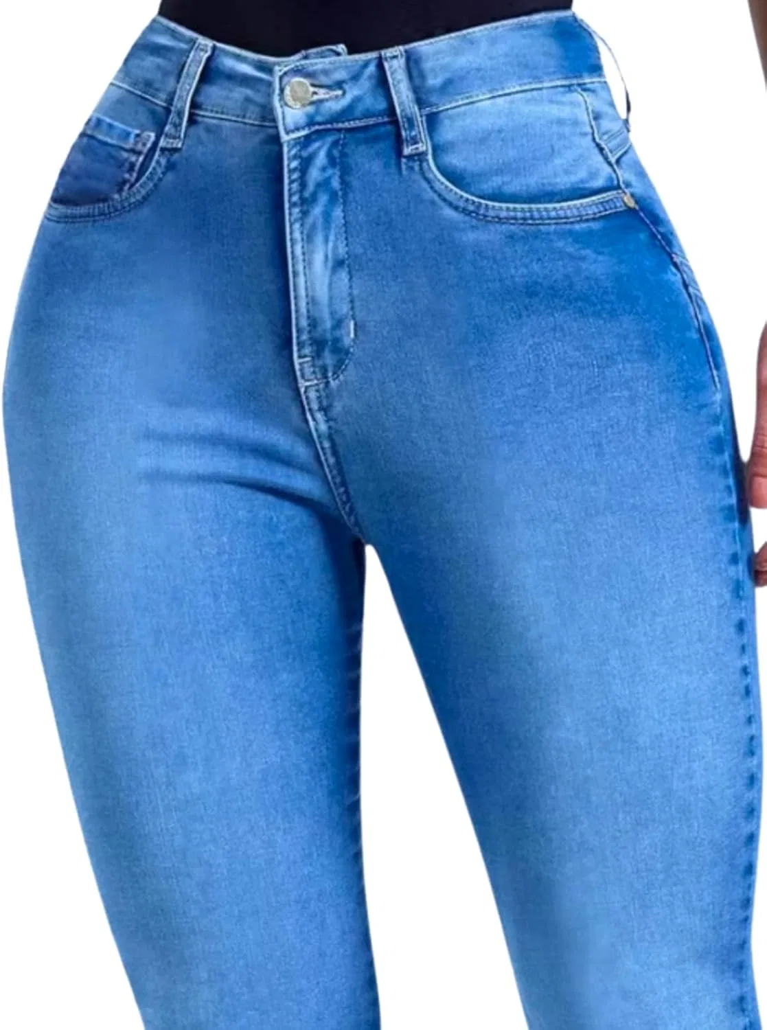 Джинсы Bootcut с высокой талией, синий — фото 4