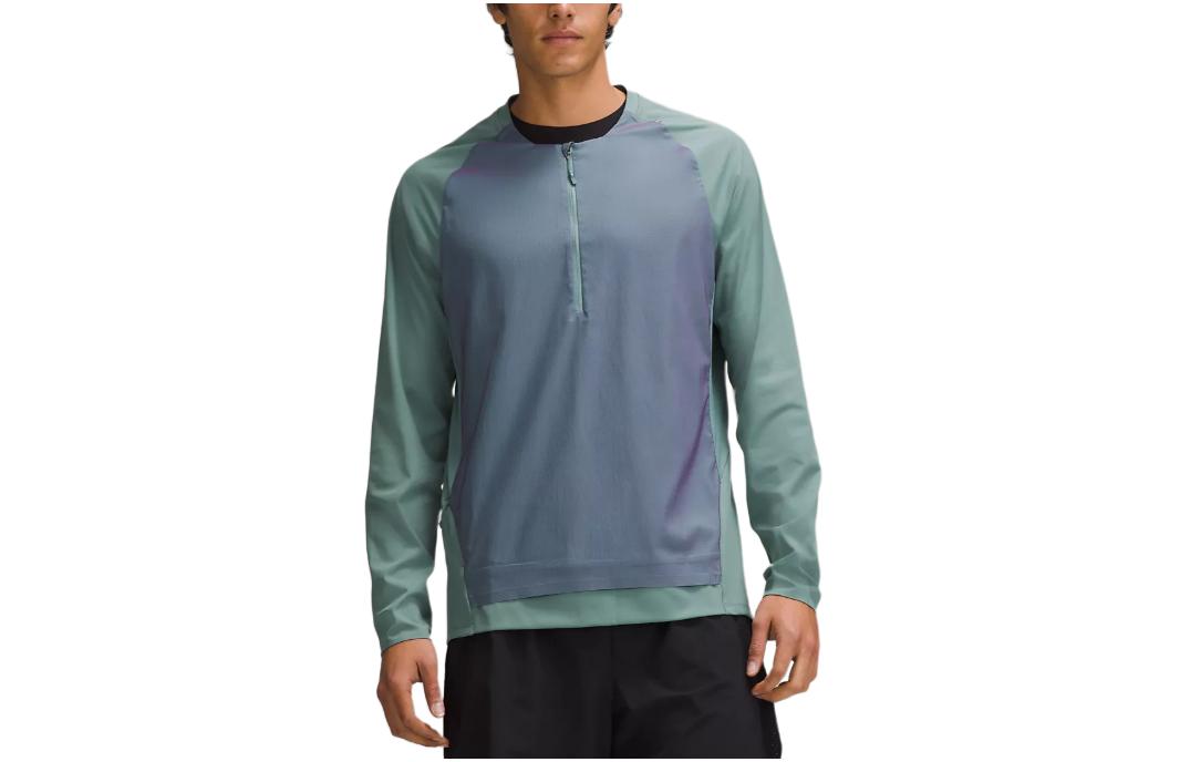 

Lululemon Футболка-полузип для бега Nulu Nulux мужская The Tide Is Blue