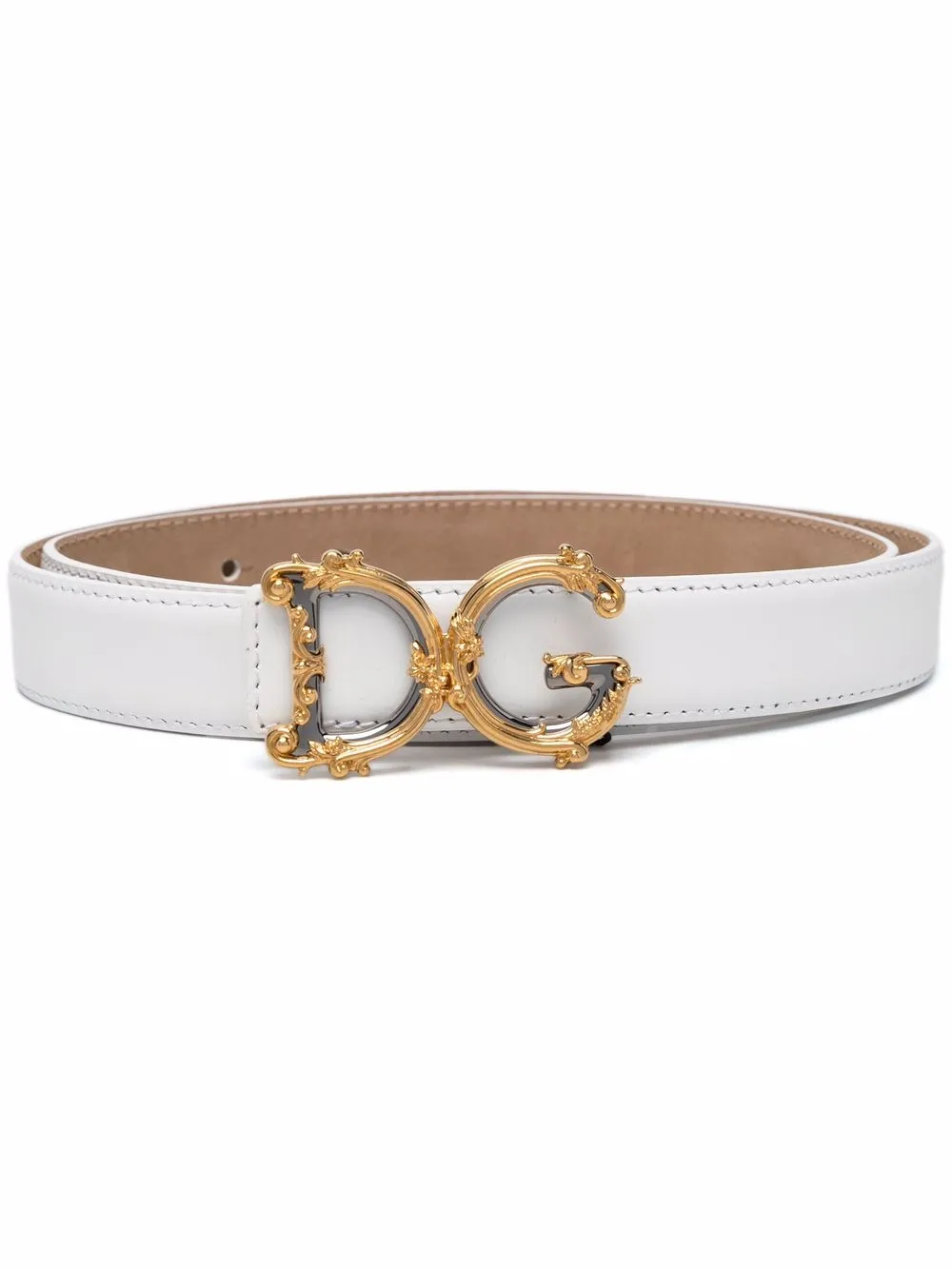 

Ремень с логотипом DG DOLCE & GABBANA, белый