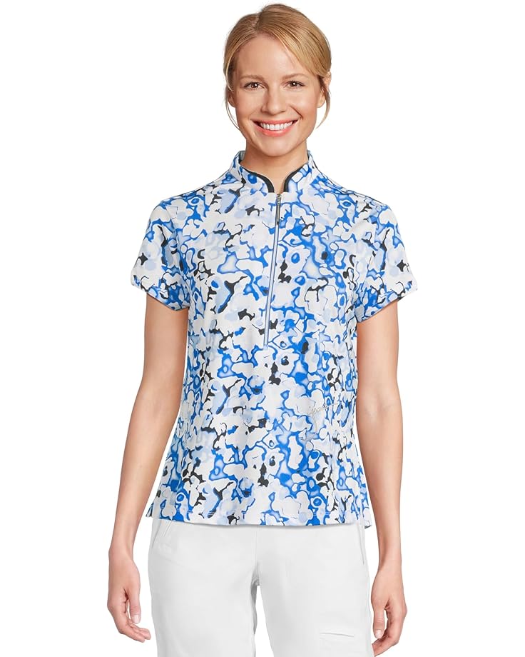 

Топ Jamie Sadock Dreamscape Print Short Sleeve Top, цвет Electric Blue