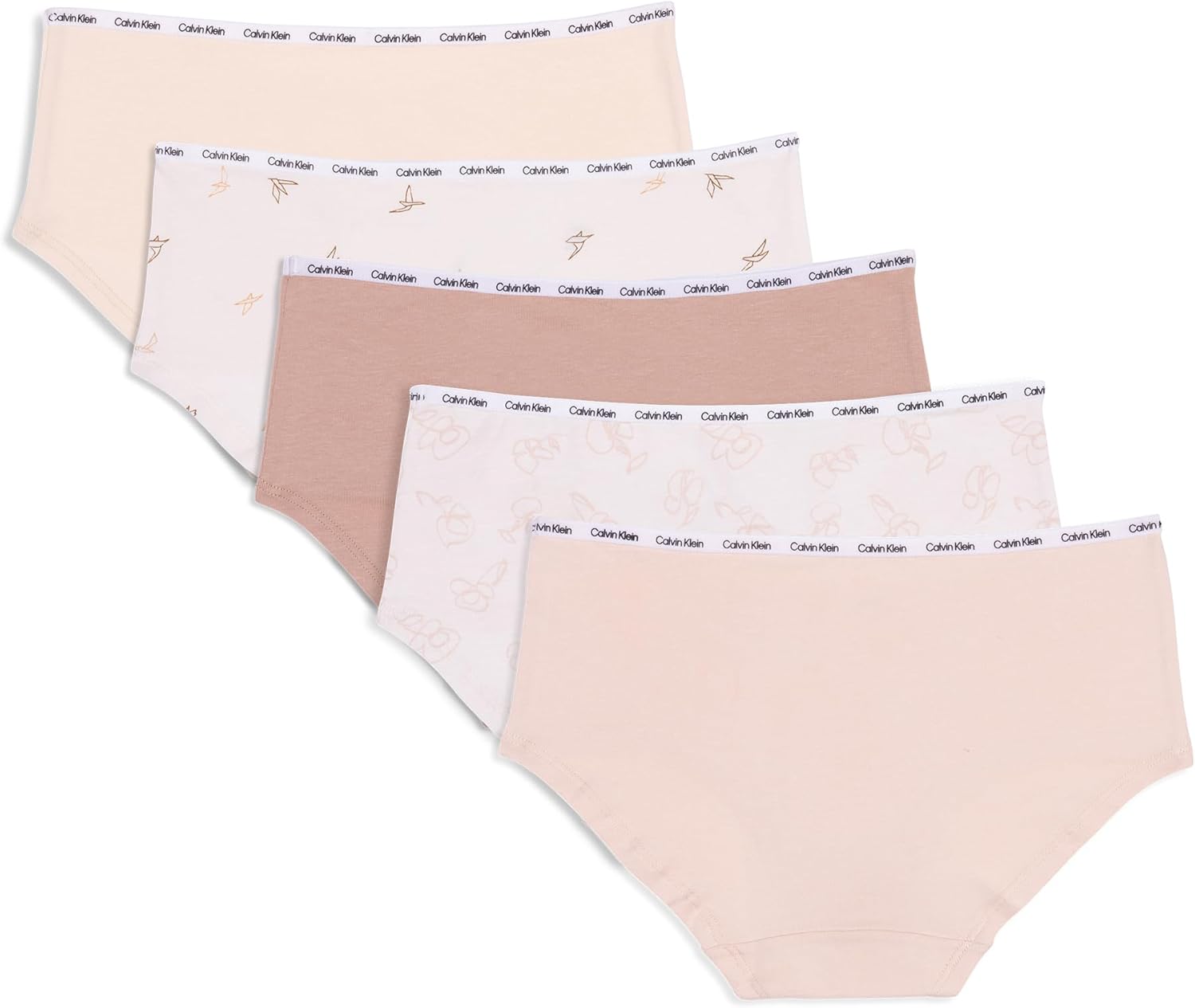 Комплект из 5 пар нижнего белья Calvin Klein для девочек, Icon Fun Neutrals — фото 2