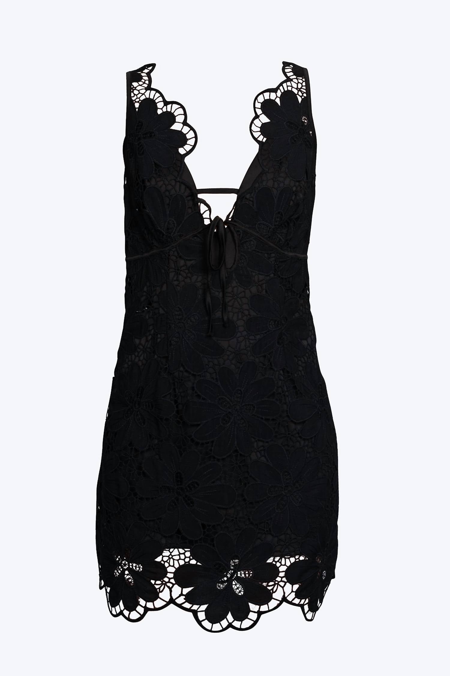 

Вышитое кружевное мини-платье Malika черного цвета for Love & Lemons