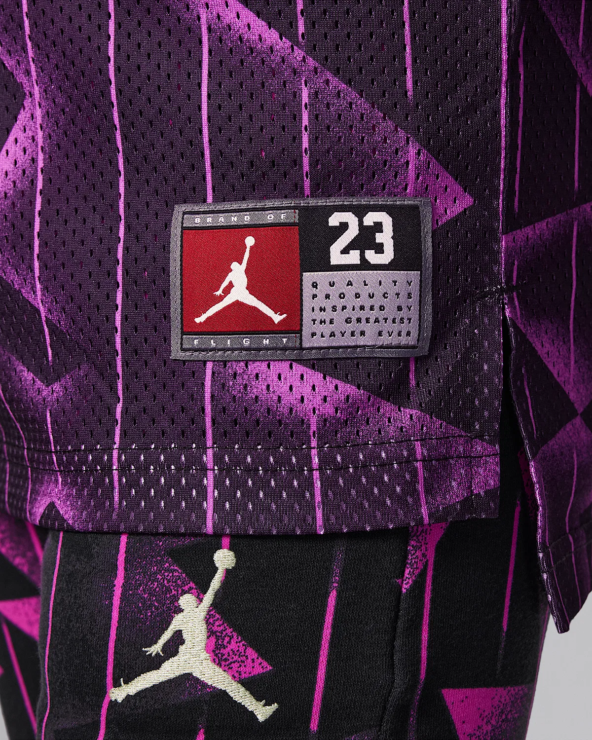 Детская футболка Jordan 23 Striped Jersey, Black/Fierce Pink — фото 4