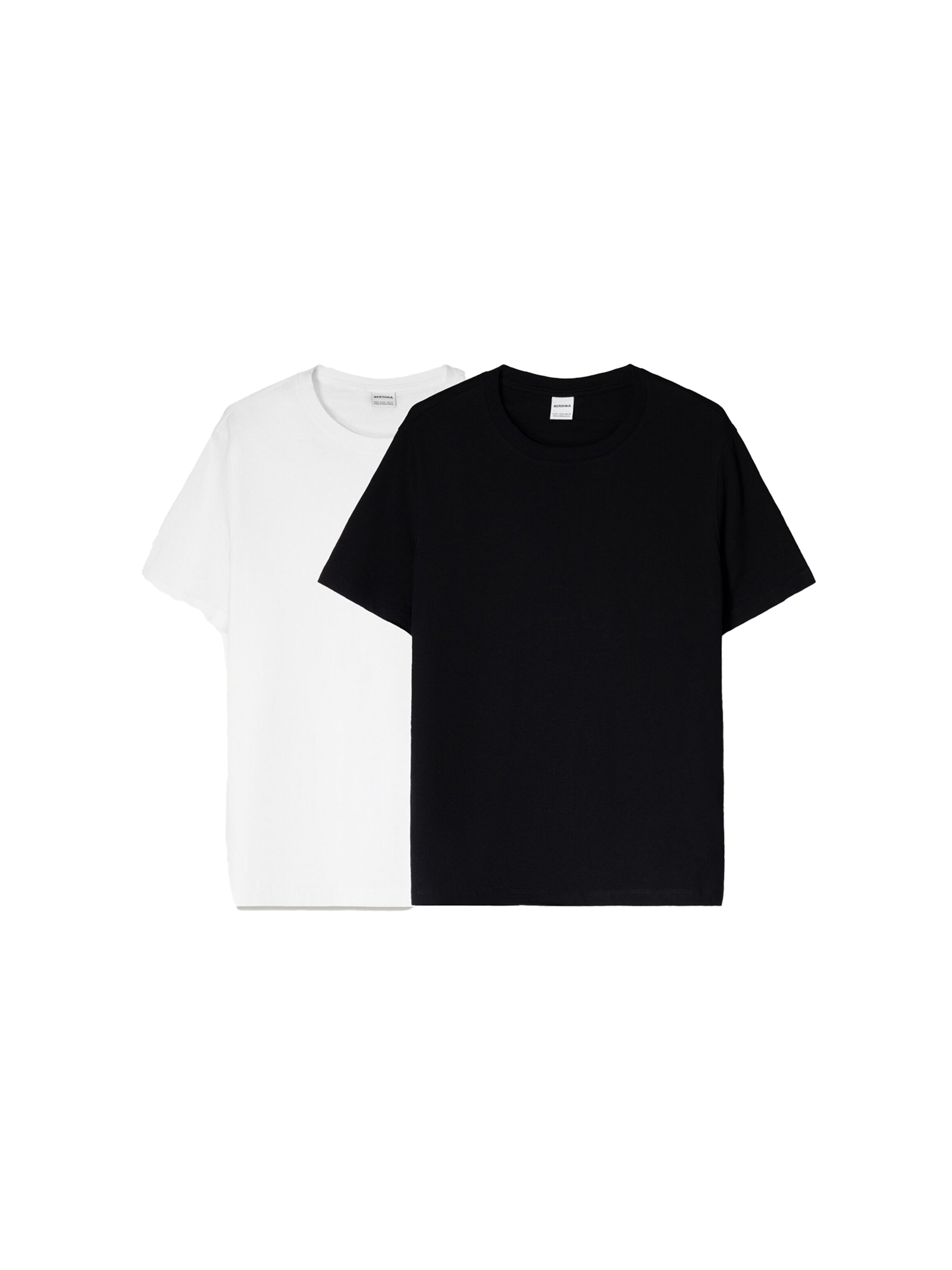 

Bershka Футболка в черном и белом цветах, Черный, Bershka Футболка в черном и белом цветах