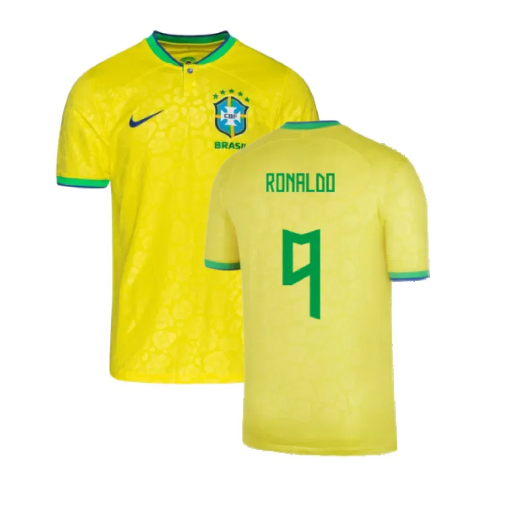 Детская футбольная форма Бразилии Роналдо 9 Brazil, желтый