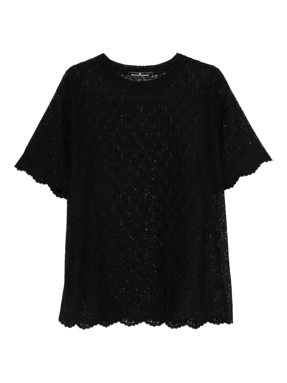 

Кружевной топ с зубчатым краем Ermanno Scervino, черный