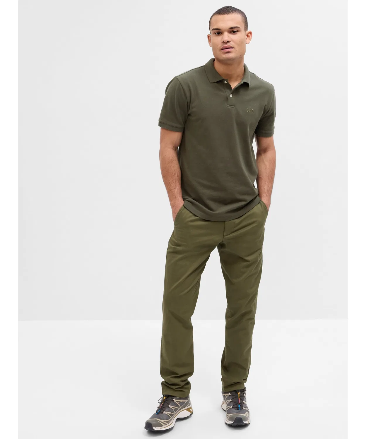 Брюки чинос slim fit GapFlex Essential Khaki, черный — фото 3