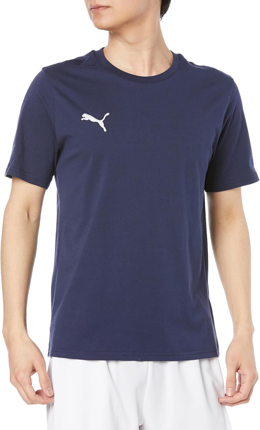 

Мужская повседневная футболка PUMA TeamGOAL 659376 для футбола, американского футбола, клубных мероприятий и командных тренировок, темно-синий/белый