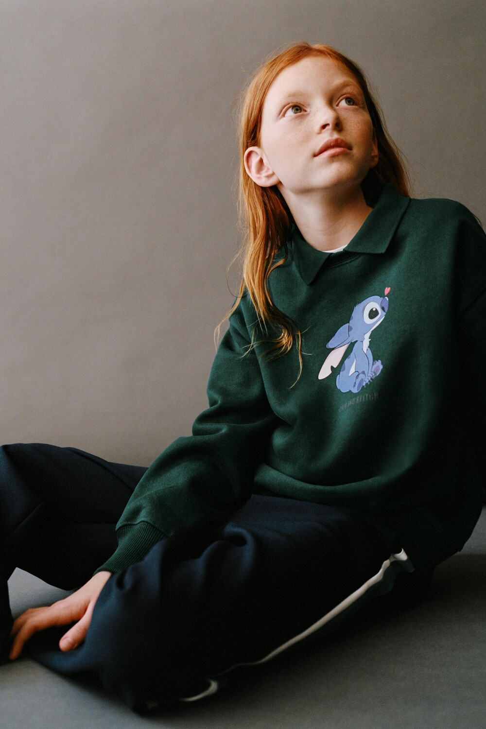 

Стич и ангел disney поло толстовка ZARA, бутылочно-зеленый