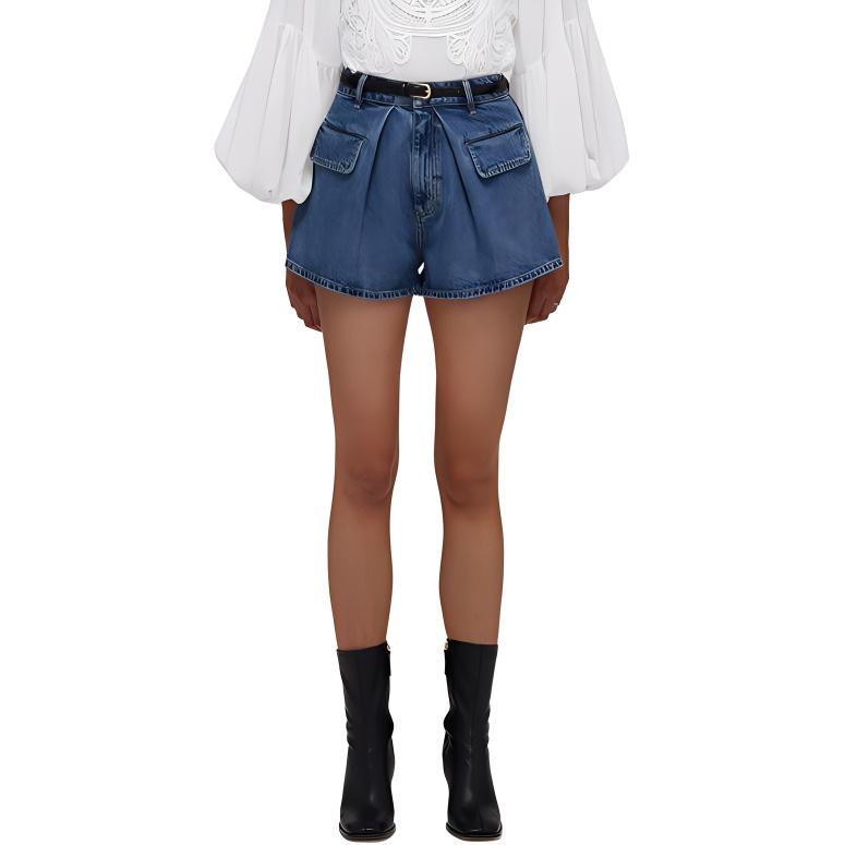 

Self Portrait Джинсовые шорты Женские Джинсовый синий