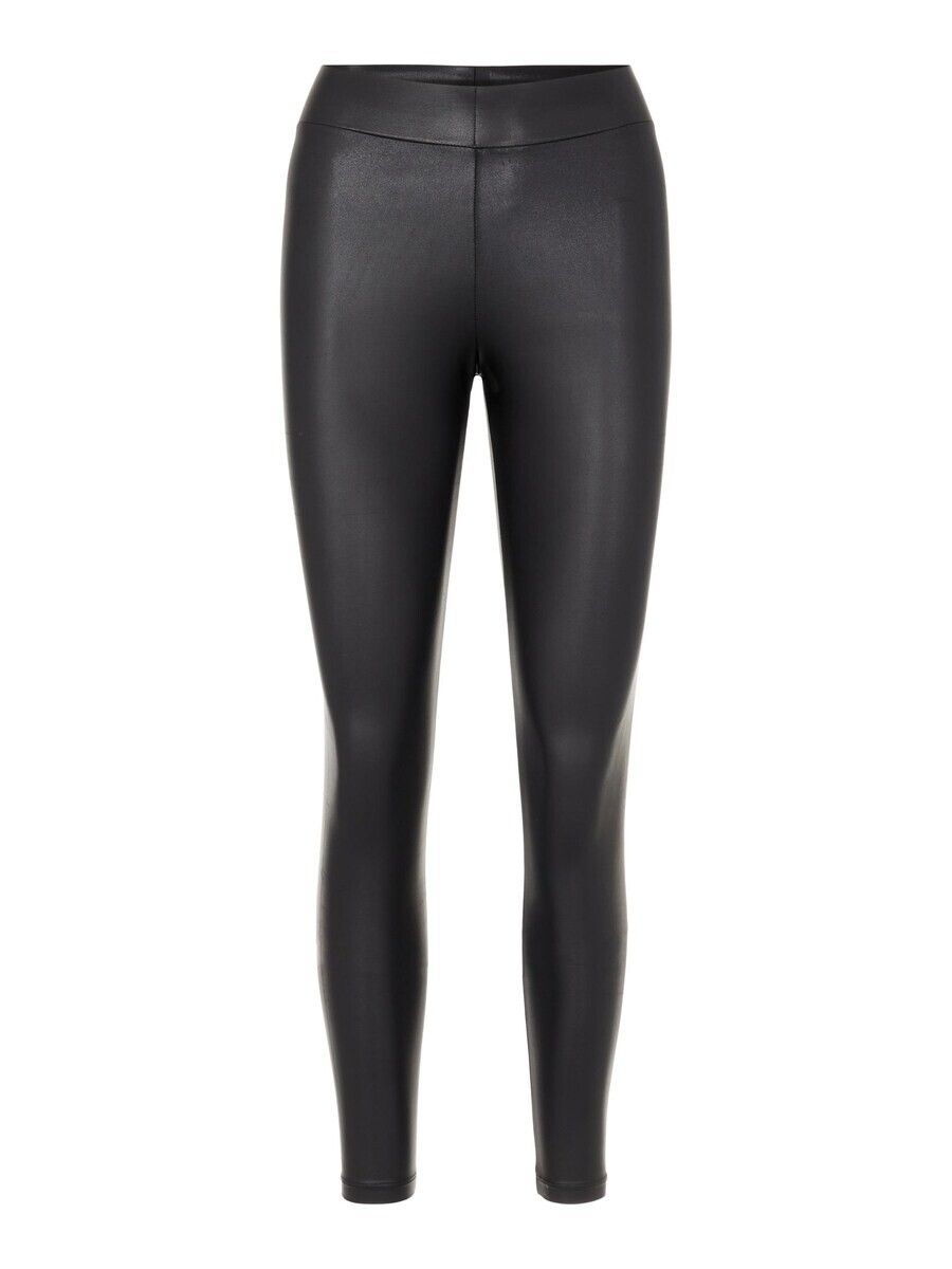 

Кожаные штаны PIECES Skinny Leggings Shiny, черный