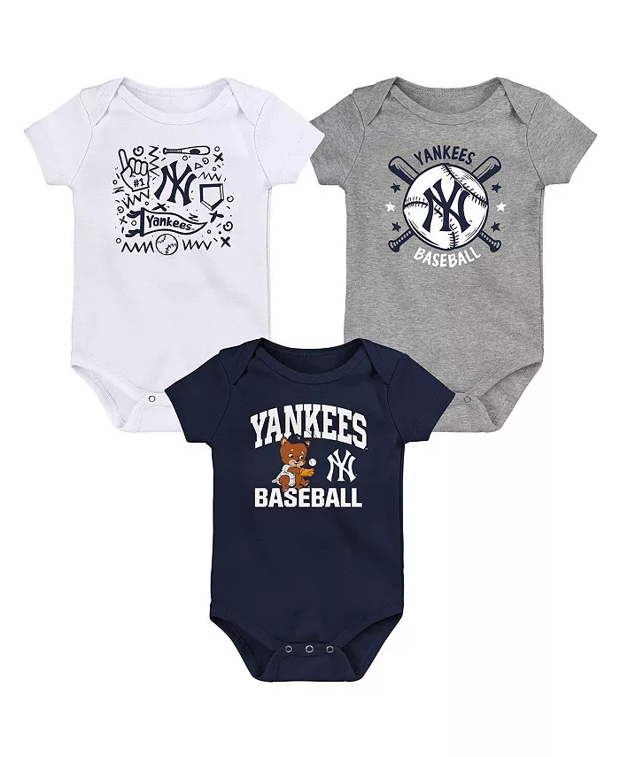 

Боди для мальчиков и девочек Baby Boys and Girls Navy New York Yankees Batter Up, комплект из 3 штук Outerstuff