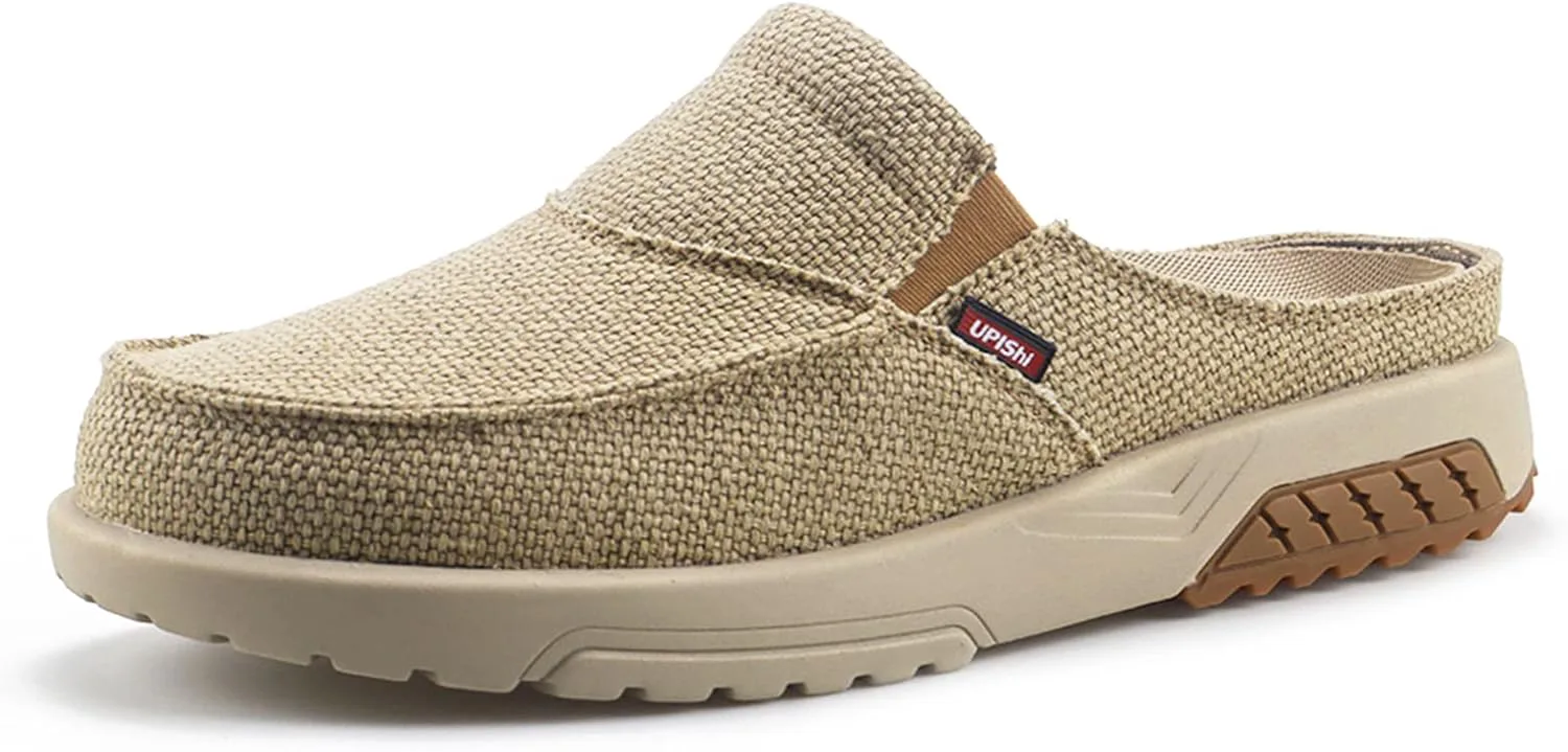 

Мужские ортопедические тапочки UPIShi с поддержкой свода стопы для снятия боли при плантарном фасциите, текстильные, для дома и улицы, слипоны-лоферы, нескользящие повседневные туфли, бежевый