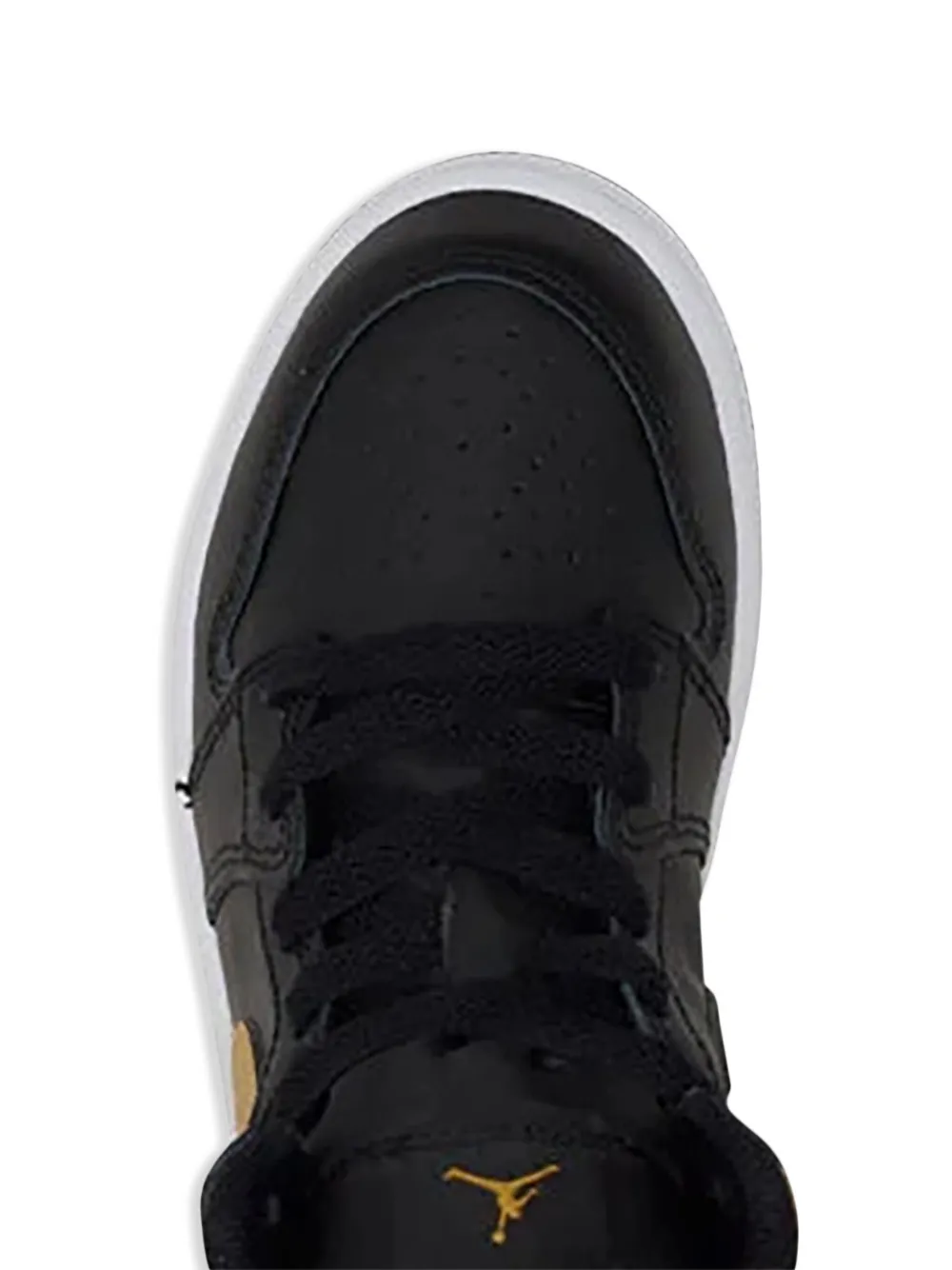 Кроссовки Air Jordan 1 Mid Black/White/Metallic Gold Jordan Kids, черный — фото 2
