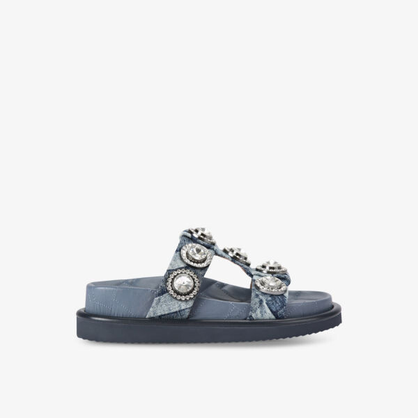 Плетеные сандалии orson на плоской подошве с кристаллами Kurt Geiger London, цвет denim