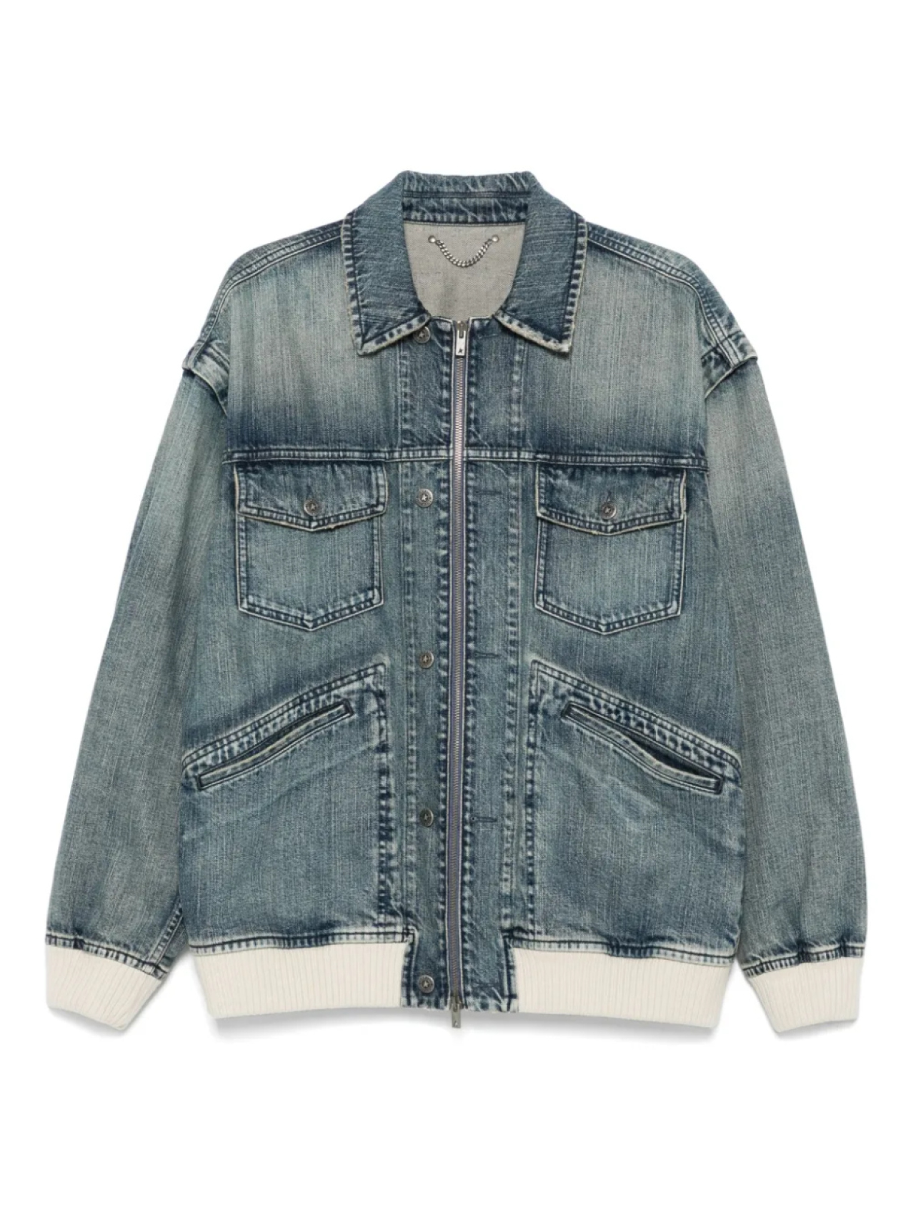 

Джинсовая куртка на молнии Golden Goose, синий