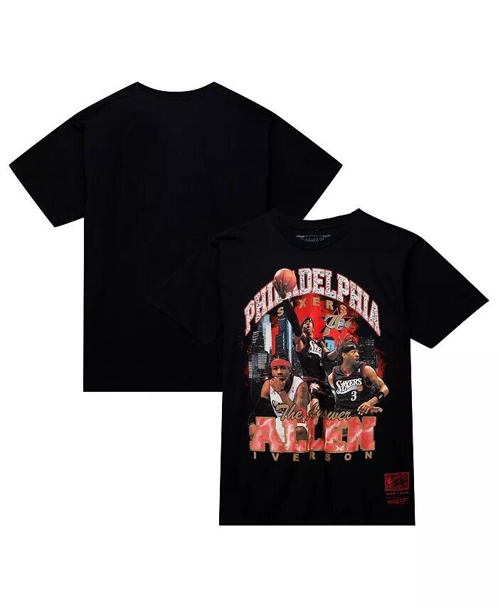 

Футболка мужская Allen Iverson Black Philadelphia 76ers Hardwood Classics Bling Concert Player Mitchell & Ness