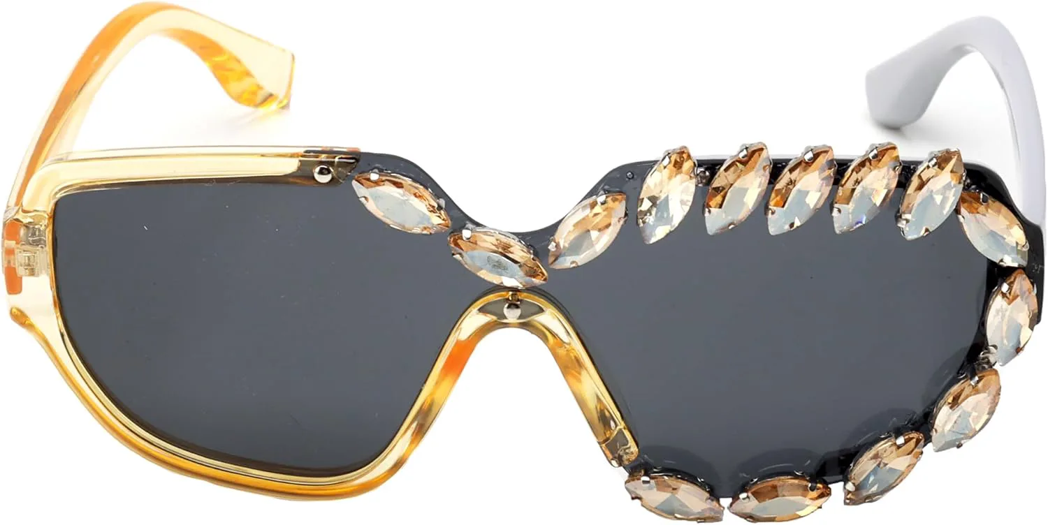 

Модные солнцезащитные очки с бриллиантами для женщин в стиле ретро, ​​украшенные стразами, сверкающие кристаллами и жемчугом, роскошные очки с блестками ICARA, C2