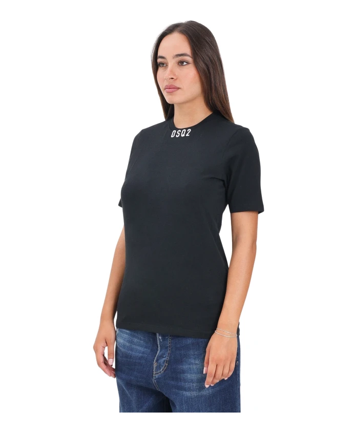 

Черная футболка с вышитым логотипом Dsquared2, черный