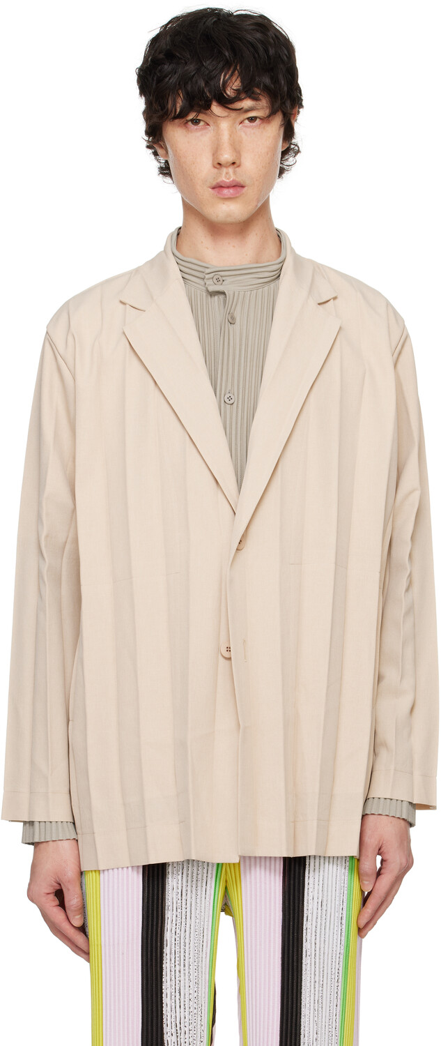 

Блейзер Edge Ensemble HOMME PLISSe ISSEY MIYAKE, бежевый