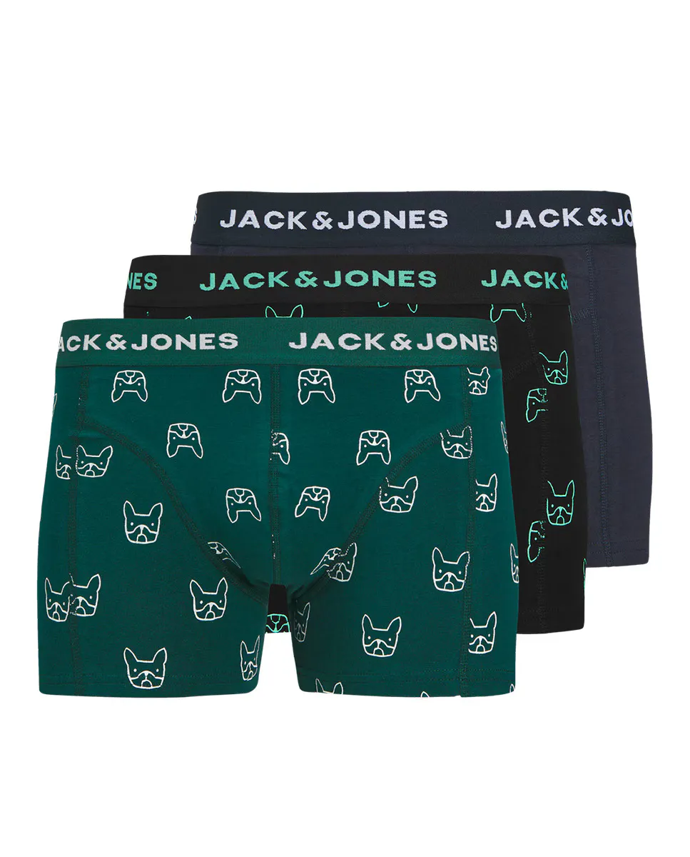 

Мужские боксеры с контрастным принтом и логотипом Jack & Jones, синий