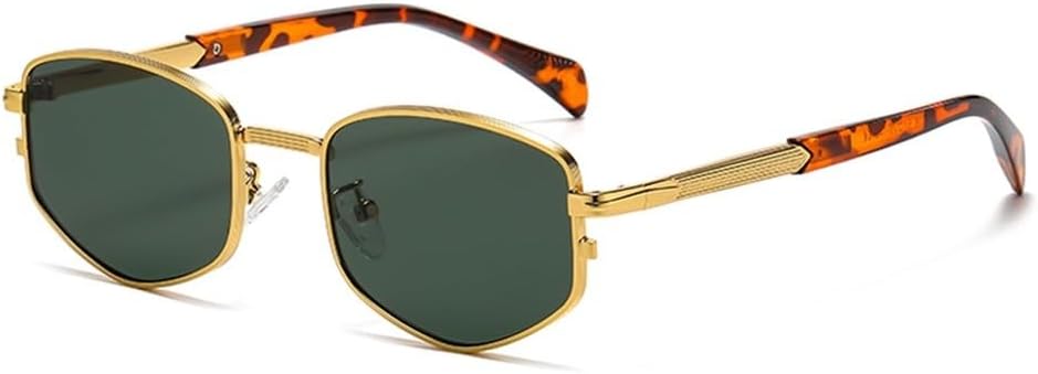 

Ретро-солнцезащитные очки в металлической оправе для женщин, ромбовидные, маленькие, мужские, с защитой от УФ-излучения UV400, зеленые, коричневые, унисекс, летний стиль WNCKSQ, Gold With Green