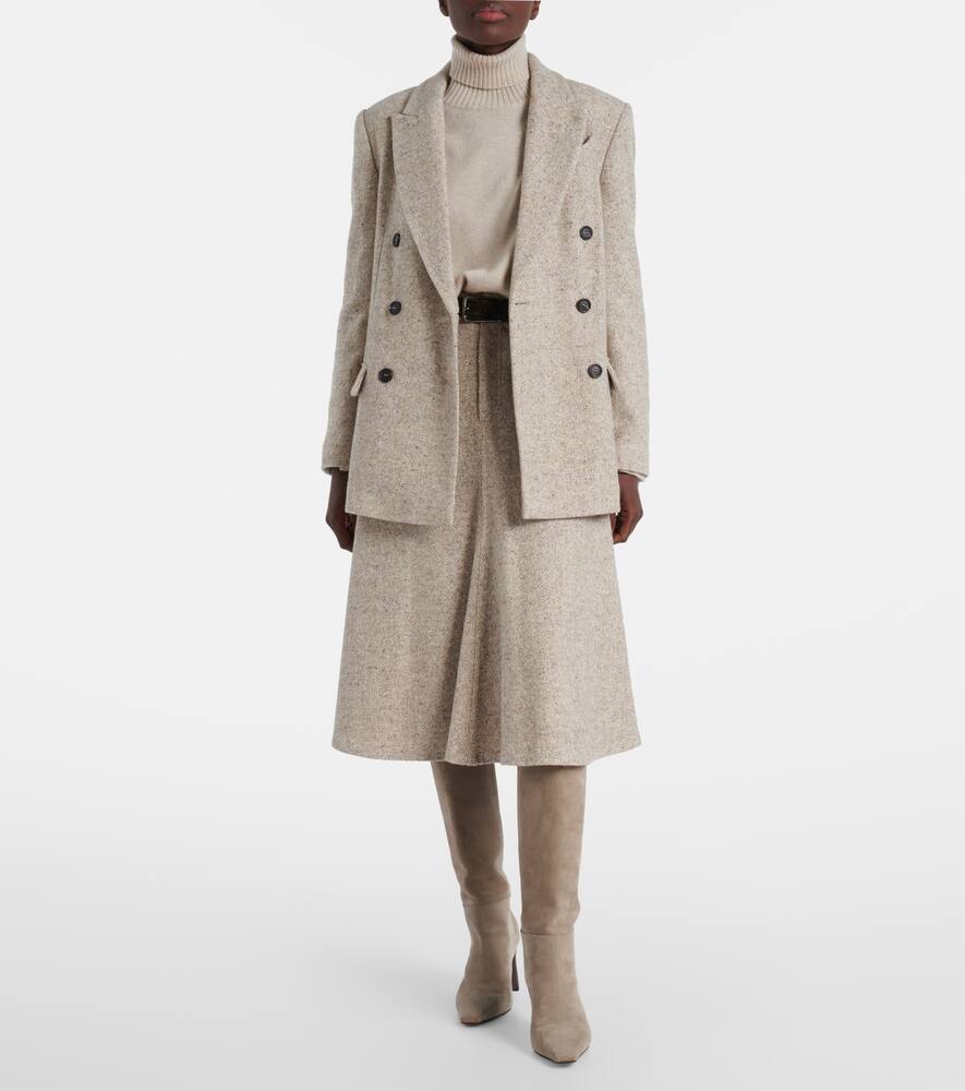 Двубортный пиджак из шерсти с шелком Brunello Cucinelli, Beige Freddo/Panama — фото 2