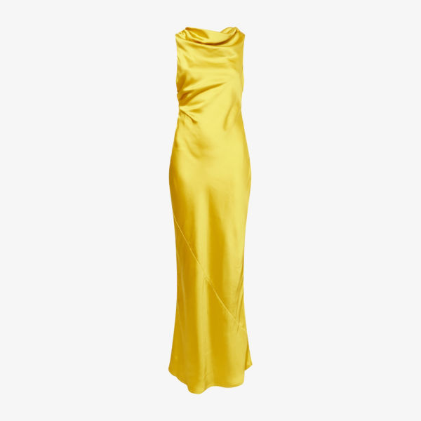 

Эвери платье макси с воротником-хомут из ткани Pretty Lavish, цвет saffron
