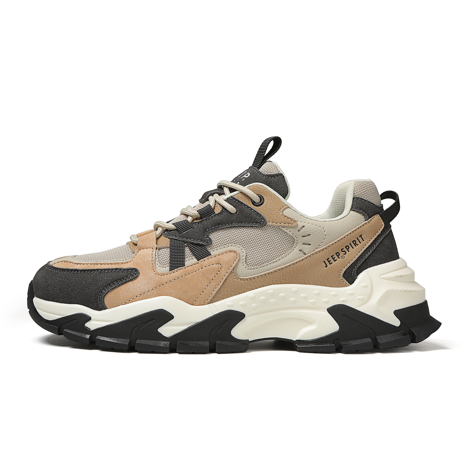 

Кроссовки мужские массивные низкие кокосовый браун JEEP SPIRIT