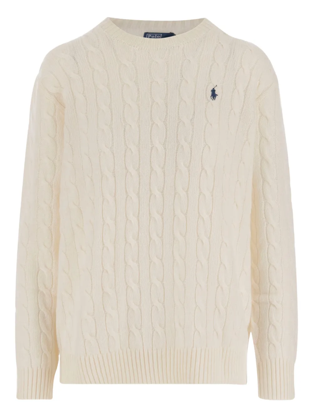 

Свитер фактурной вязки с круглым вырезом POLO RALPH LAUREN, нейтральный