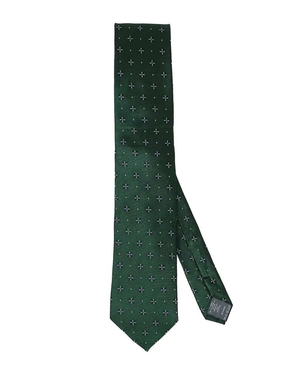 

Галстук из натурального шёлка зелёного цвета с классическим принтом Pertegaz, зеленый