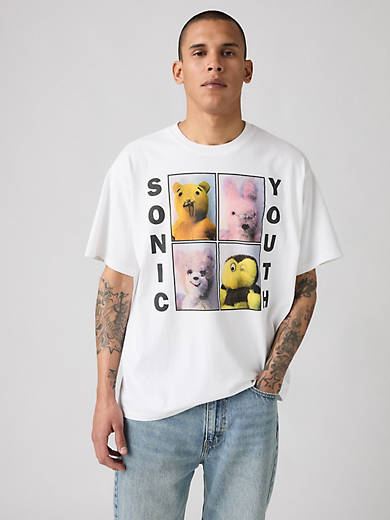 

Футболка группы Sonic Youth Levi's, цвет Animal Grid - White