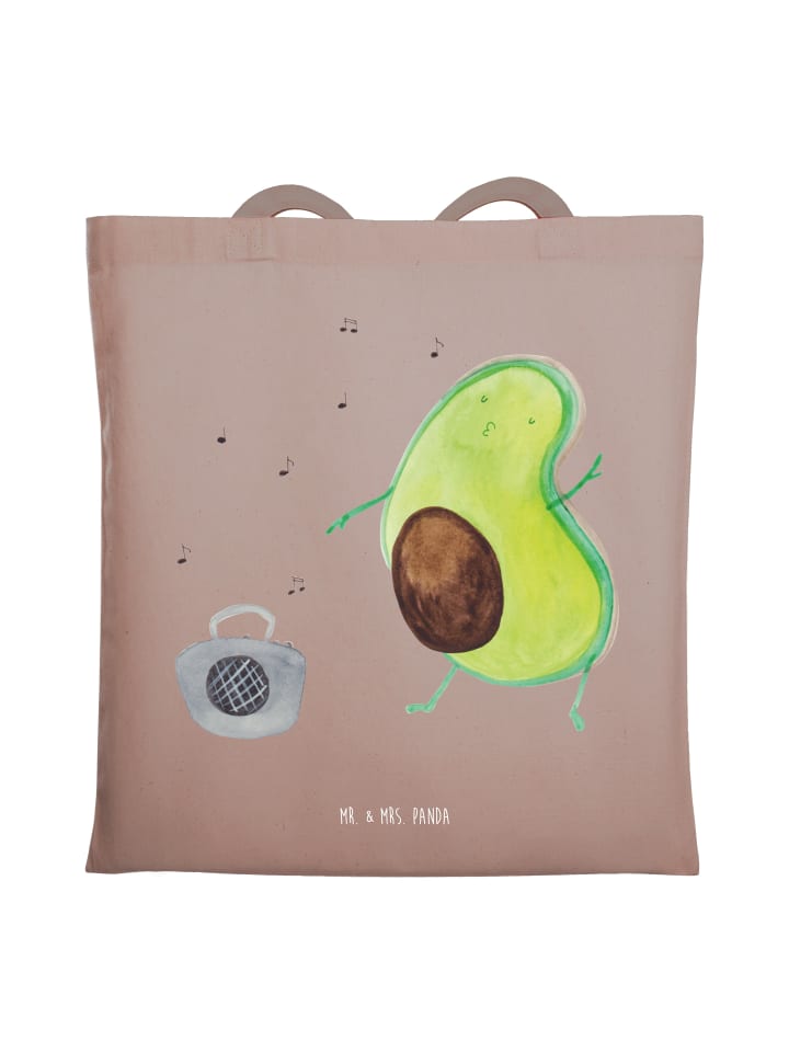 

Mr. & Mrs. Panda Сумка-шоппер с изображением авокадо, надпись «Танцы без слогана», пастельно-коричневого цвета