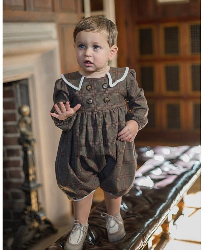 Petite Maison Kids твидовый комбинезон унисекс Blair Estate - Baby, Little Kid, коричневый — фото 3