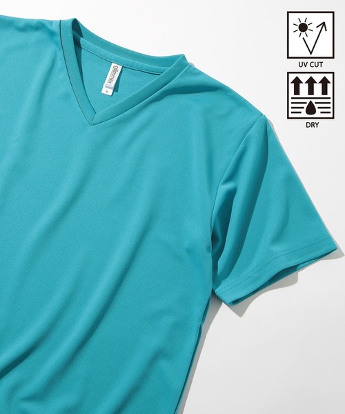 

Футболка женская с V-образным вырезом, Dry, 4.4 унции (125 г) Printstar, цвет Glimmer (бирюзовый), защита от УФ-излучения