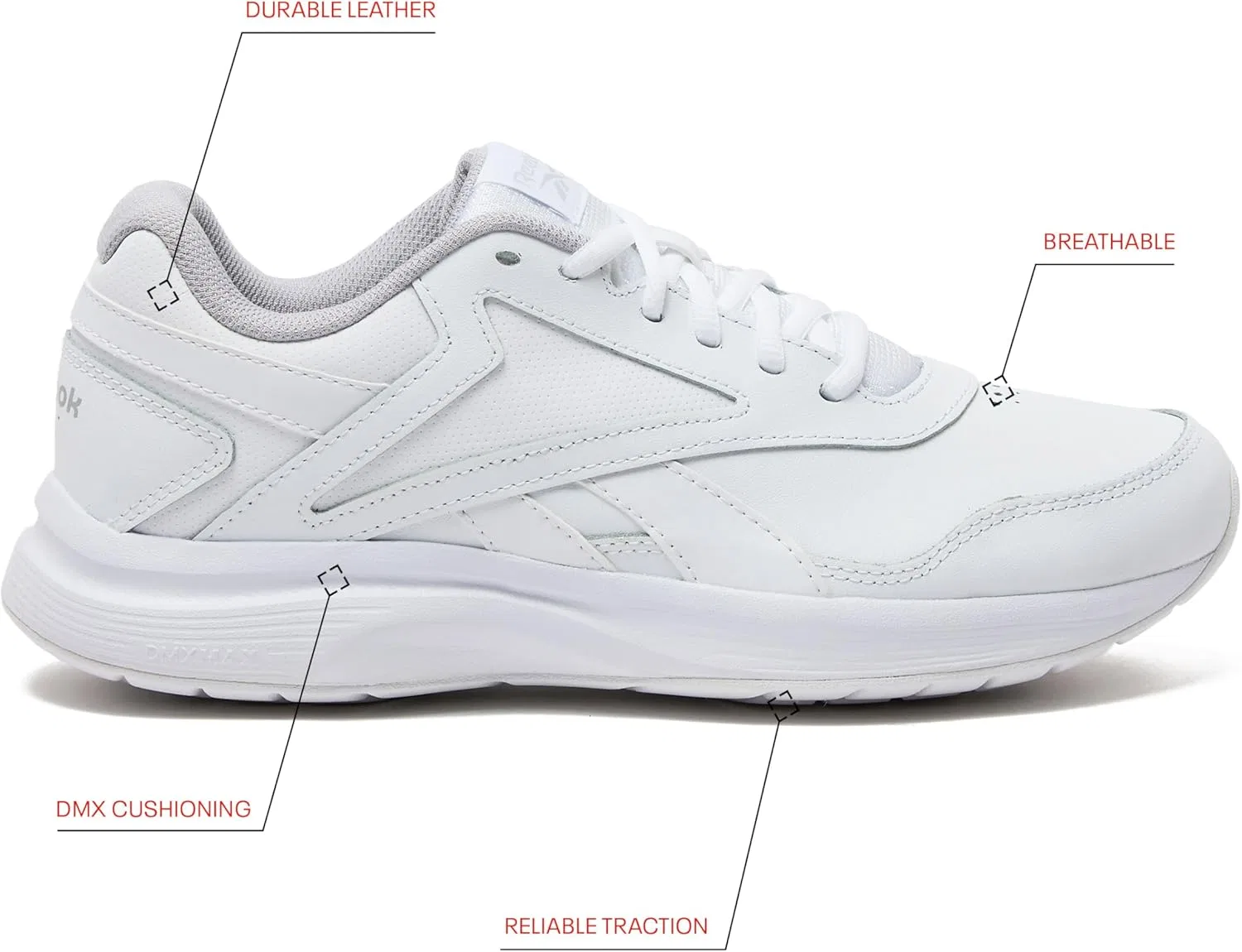 Мужские походные кроссовки Reebok Walk Ultra 7 DMX Max 4e, White, Grey, Royal Blue — фото 2