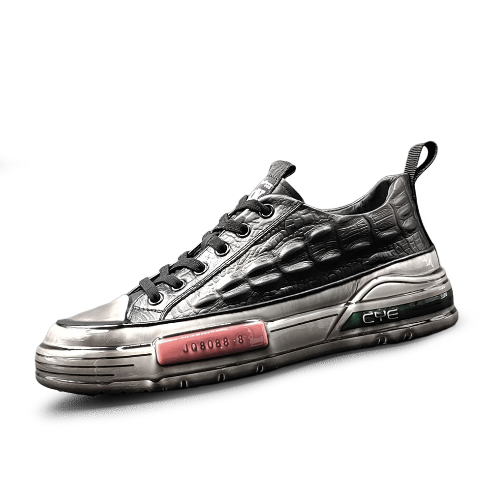 

SENJIALUO Влагоотводящие износостойкие легкие дышащие нескользящие низкие скейтбордские кроссовки мужские черные, цвет Black