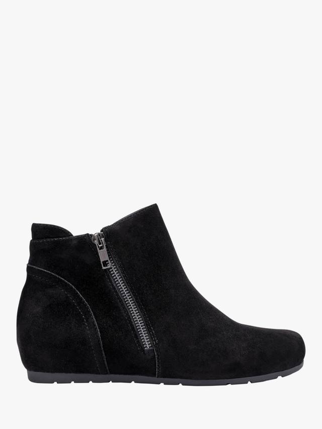 Avebury Wide Fit замшевые ботинки с клиновидным каблуком Hotter, Black