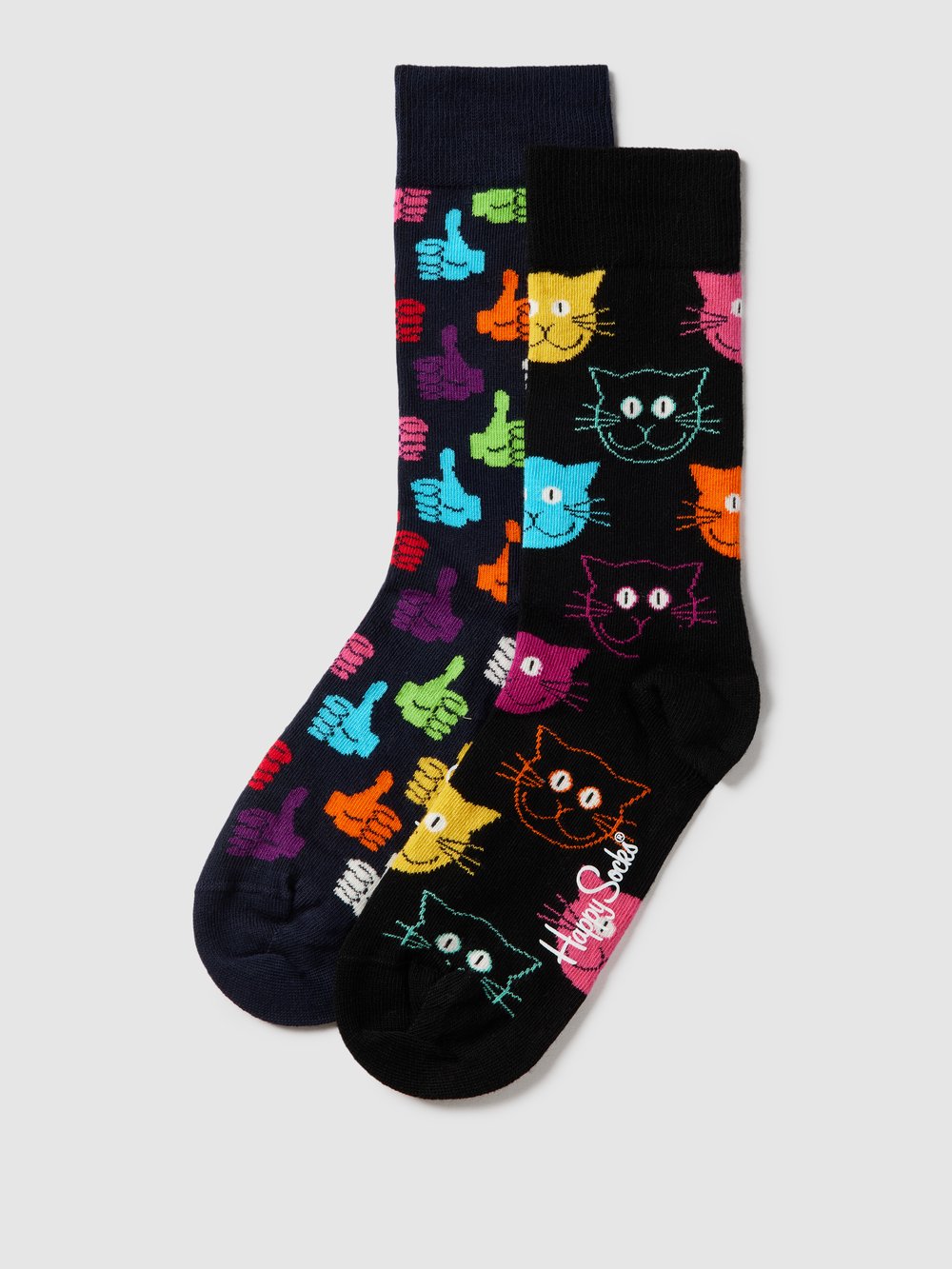 

Носки с узором по всей поверхности, модель «Кошка» Happy Socks, черный