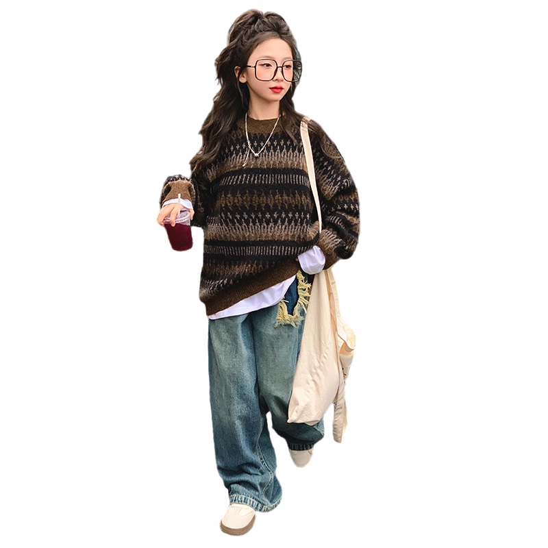 

Свитер с круглым вырезом осень зима подростки Disney, Coffee