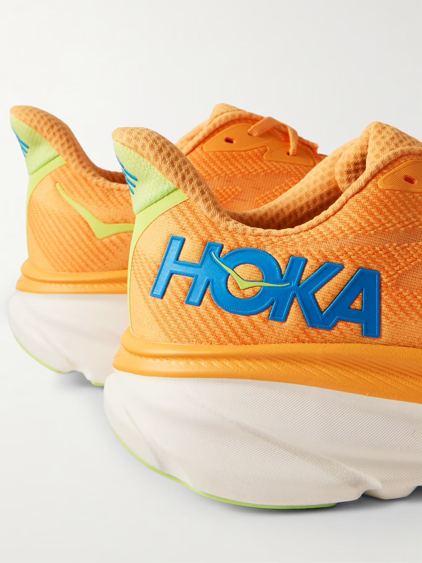 

Кроссовки для бега Clifton 9 с сетчатой ​​резиновой отделкой HOKA, оранжевый