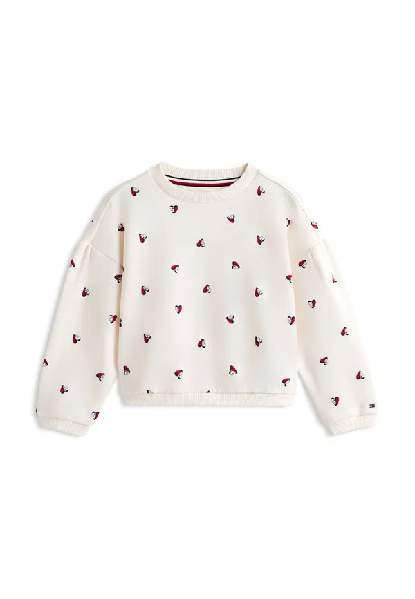 Свободная толстовка с изображением улыбающегося сердца и флага. Tommy Hilfiger, Ancient White — фото 4
