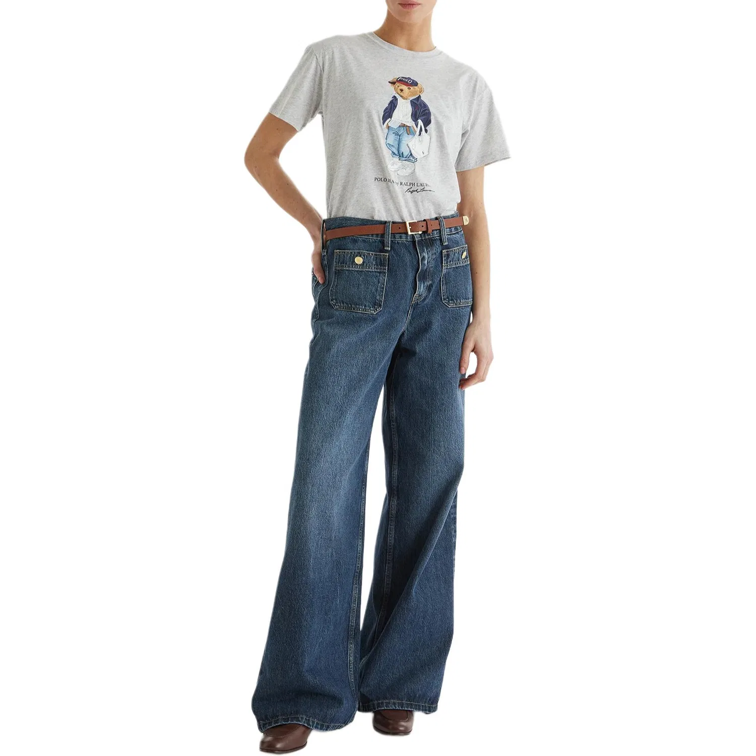 Футболка Polo Bear Regular Sleeve Polo Ralph Lauren серая — фото 3