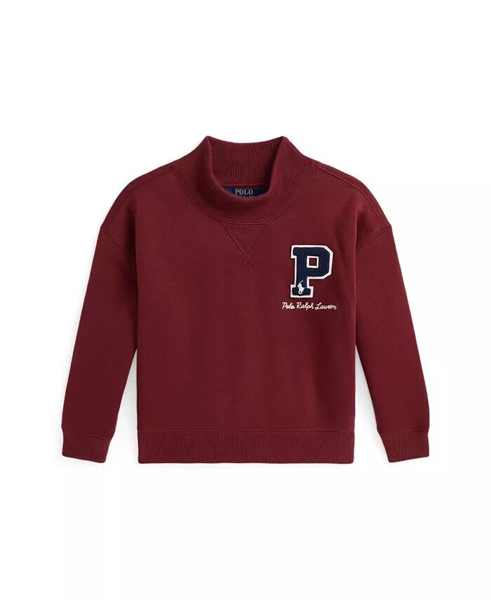 

Флисовый свитшот Letterman для малышей и маленьких девочек Polo Ralph Lauren, зеленый